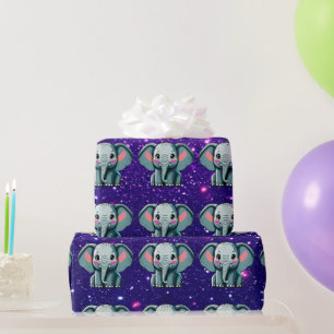 Elephant Cute Charming Themed Inspired Wrapping Paper