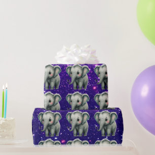 Elephant Cute Charming Themed Inspired  Wrapping Paper