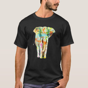 Elephant Cute Paint Splatter Elephant T-Shirt