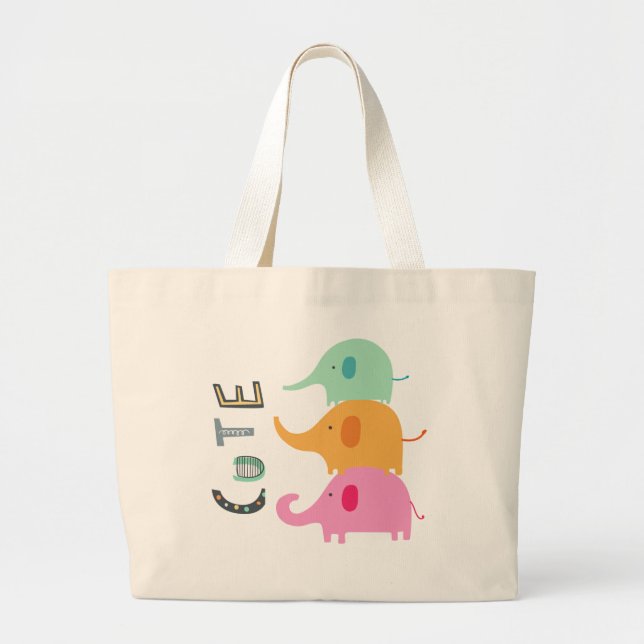 Elephant Cute Tote Bags (Front)