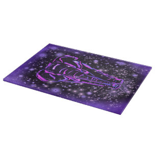 Elephant Cutting Board Walking At Starry Night