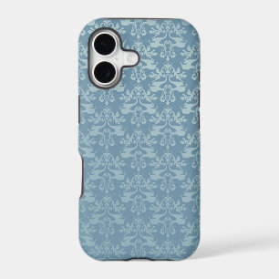 Elephant damask blue grey iphone