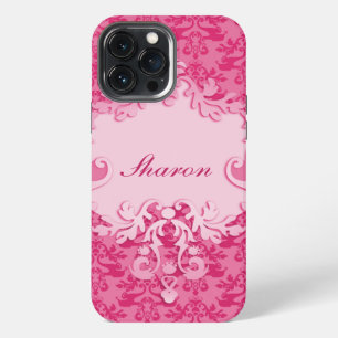 Elephant damask pink short name ipad case