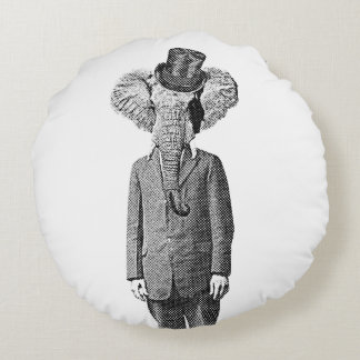 Elephant dandy round pillow