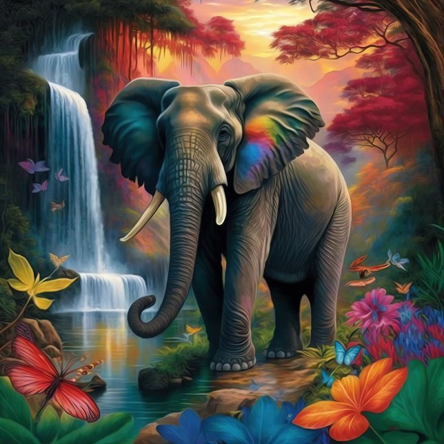 Elephant dans le paysage majestueux Jigsaw Puzzle (Créateur téléchargé)
