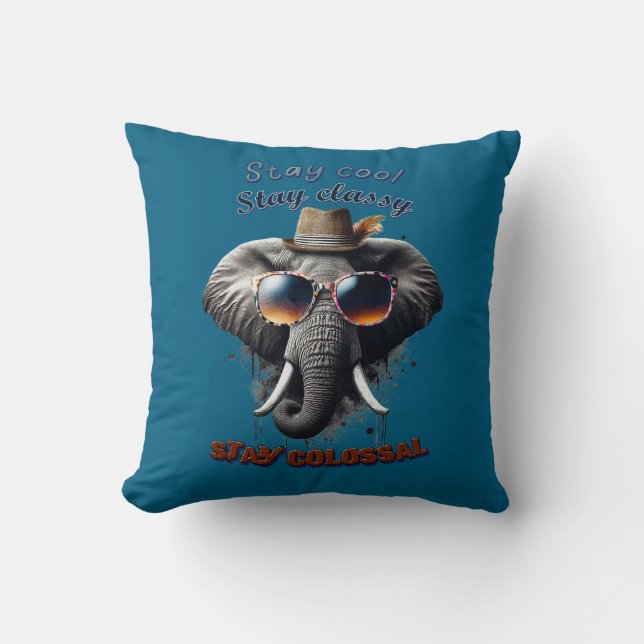 Eléphant Dapper : Oreiller à lancer Cool urbain (Recto)