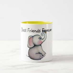 Éléphant de bébé avec la tasse d'amis d'abeille