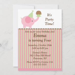 Éléphant de bébé et invitation mignons