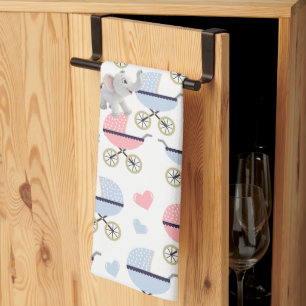 Éléphant de chariot de bébé Serviette de cuisine