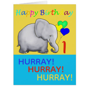 Eléphant de coeur personnalisé 1er anniversaire