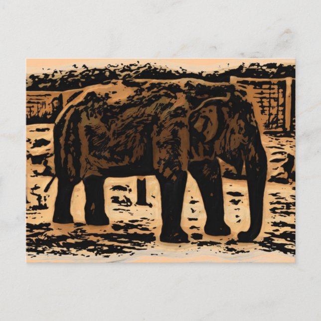 Elephant deco postcard (Front)