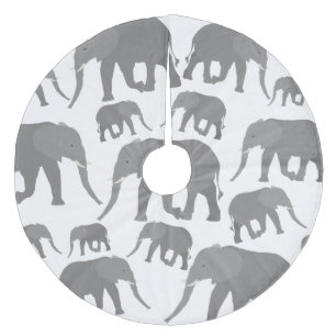 Elephant Design Fleece Tree Skirt