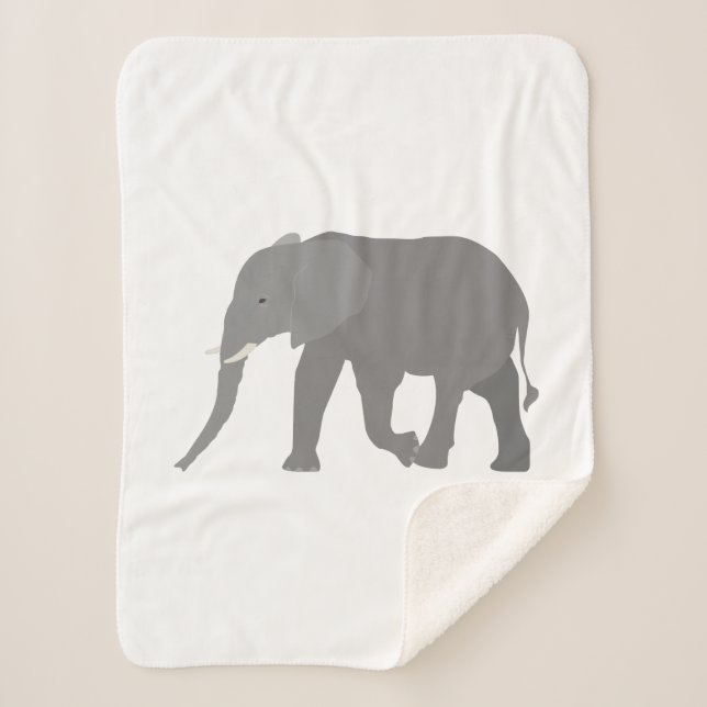 Elephant Design Sherpa Blanket (Front)
