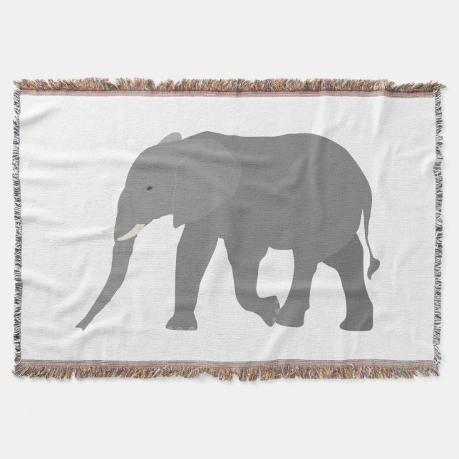 Elephant Design Throw Blanket (Front)