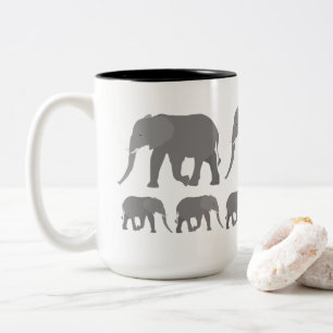 Elephant Design Two-Tone Coffee Mug