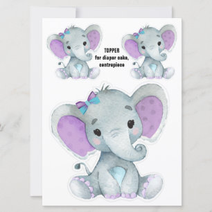 Elephant Diaper Cake Topper, Centrepiece decor Invitation