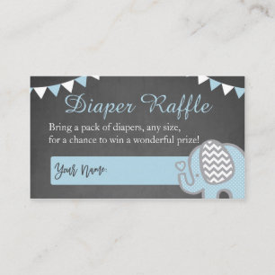 Elephant Diaper Raffle Cards for a Boy