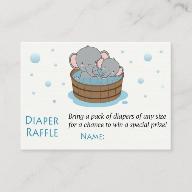 Elephant Diaper Raffle Tickets (Front)