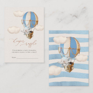 Elephant Diaper Raffle Tickets Enclosure Card