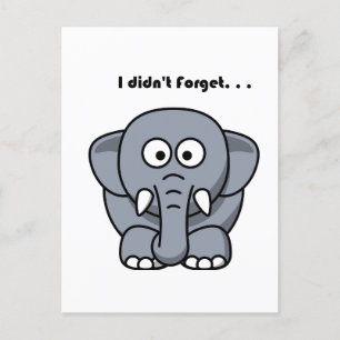 Elephant Didn’t Forget Funny Joke Cartoon Postcard