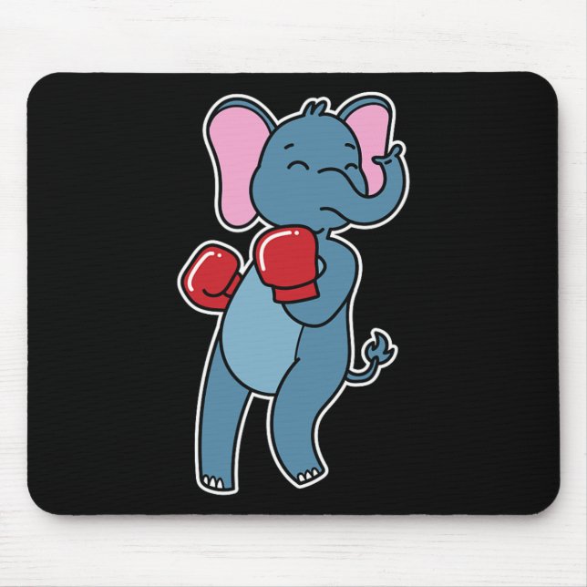 Elephant Does Boxing  Mouse Pad (Front)