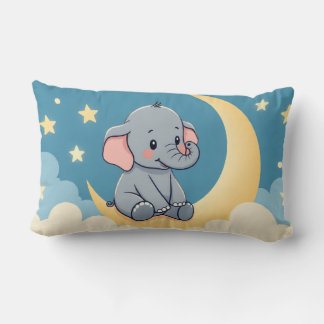 Eléphant doux sur la Lune - Coussin pour enfants