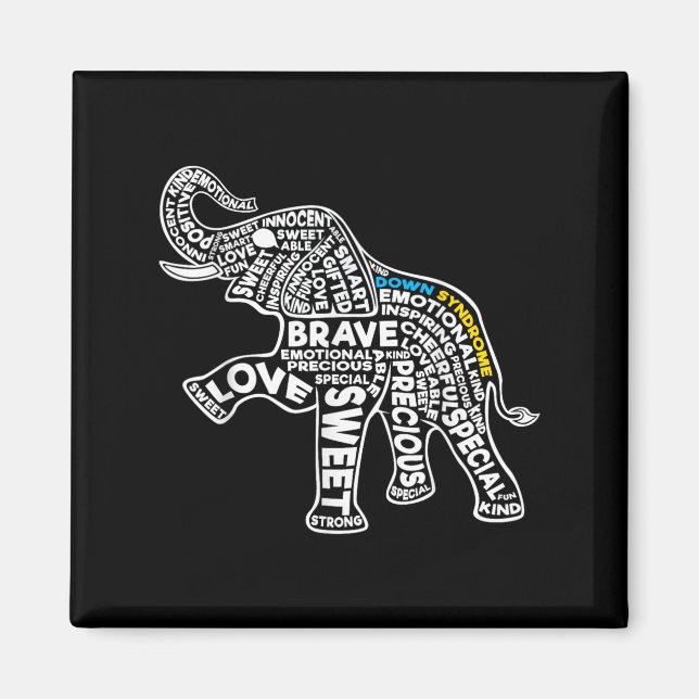 Elephant Down Syndrome Day Sensitivization Motivat Magnet (Front)