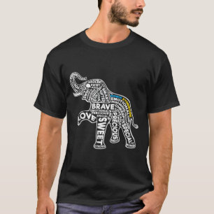 Elephant Down Syndrome Day Sensitivization Motivat T-Shirt