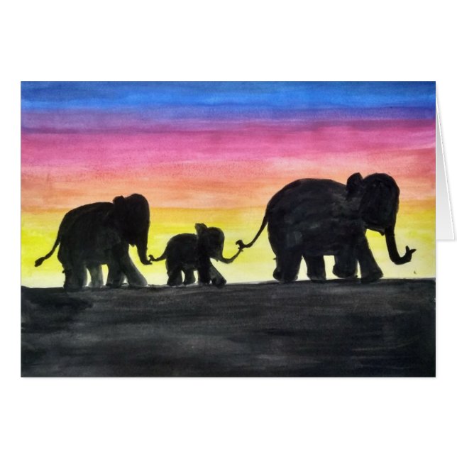 Elephant drawing card by Rashmi (Front Horizontal)