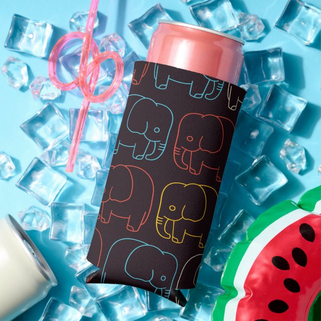 Elephant Drawing Seltzer Can Cooler (In Situ Summer)
