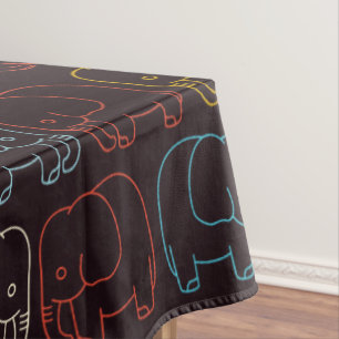 Elephant Drawing Tablecloth