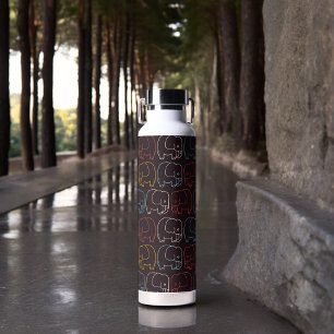 Elephant Drawing Water Bottle