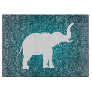 Elephant Drawings Pictogram Cutting Board