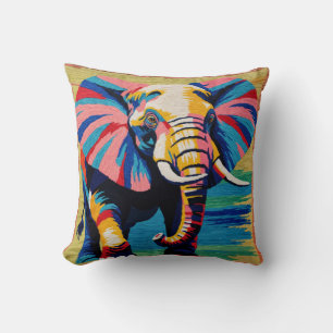 Elephant Dreams Kilim Pillow: A Vintage Oriental  Throw Pillow