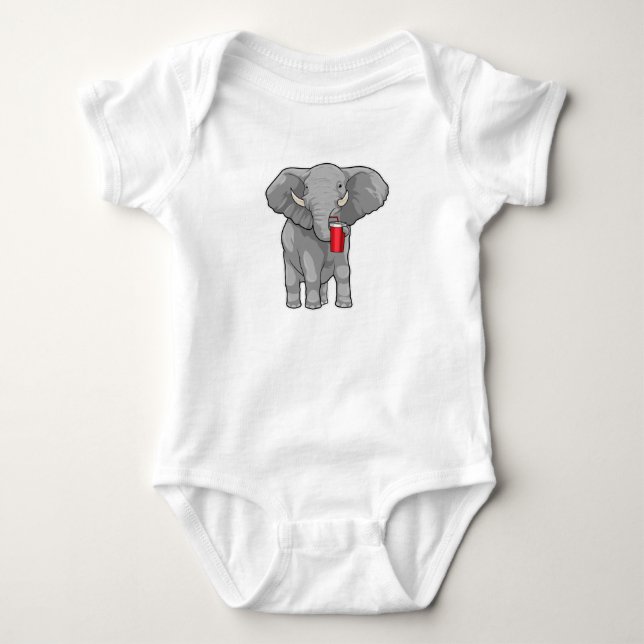 Elephant Drinking mug Baby Bodysuit (Front)