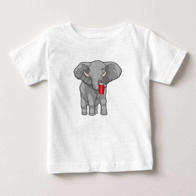 Elephant Drinking mug Baby T-Shirt (Front)
