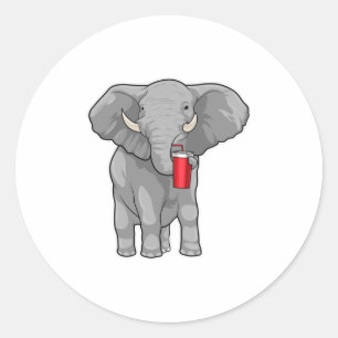 Elephant Drinking mug Classic Round Sticker