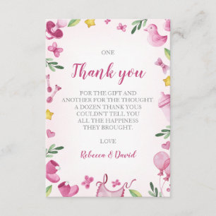 Éléphant du rose   du carte de remerciements   de