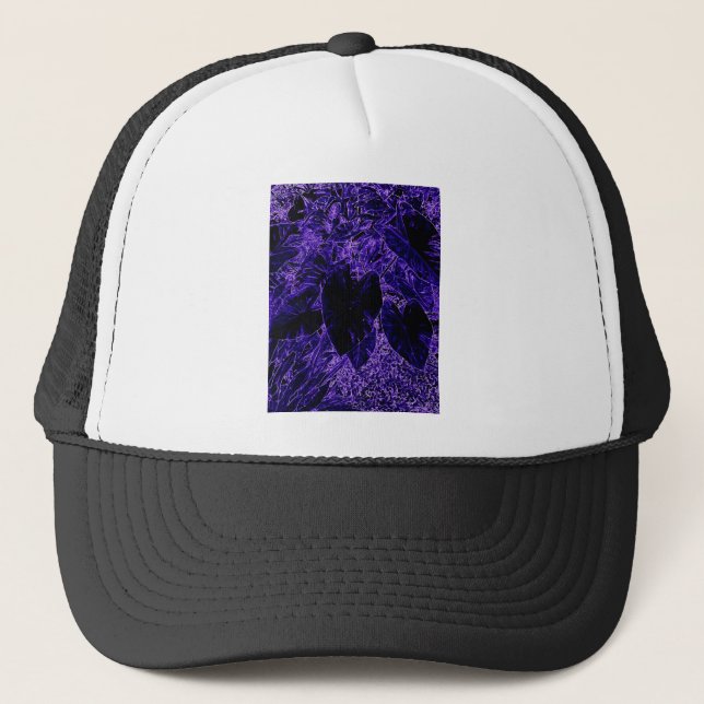 Elephant Ear Leaf Deepest Purple Trucker Hat (Front)