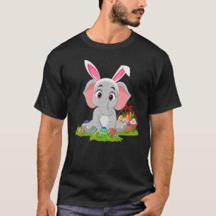 Elephant Easter Egg Hunting Bunny Elephant Easter T-Shirt