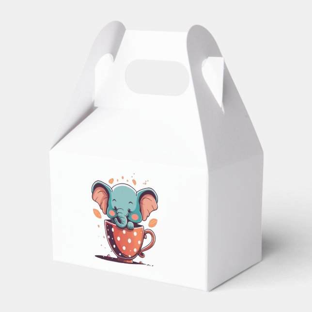 Elephant Elegance Favor Box (Front Side)