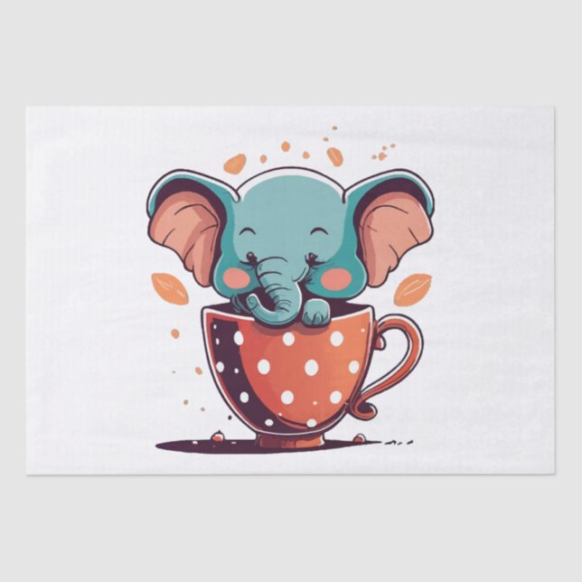 Elephant Elegance Tissue Paper (Front)