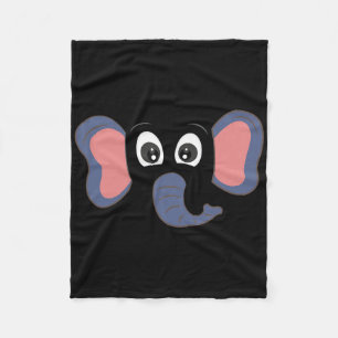 Elephant Face3 Fleece Blanket