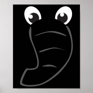 Elephant Face Cute Kids Halloween Costume Animal G Poster