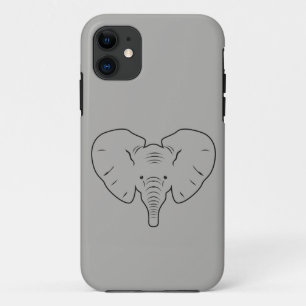 Elephant face silhouette iPhone 11 case
