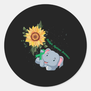 Elephant Faith Hope Fight Love Kidney Disease Awar Classic Round Sticker