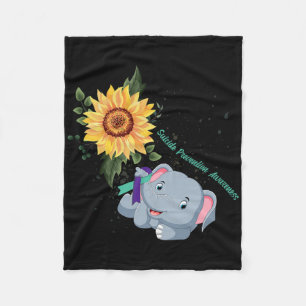 Elephant Faith Hope Fight Love Suicide Prevention Fleece Blanket