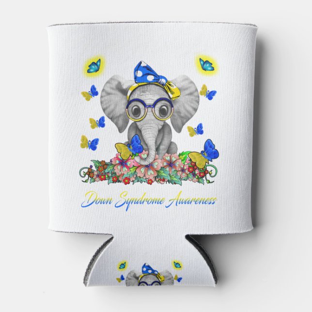 Elephant Faith Hope Love Down Syndrome Awareness Can Cooler (Front)