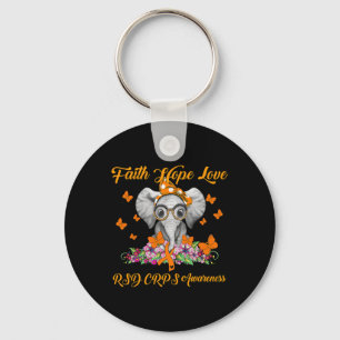 Elephant Faith Hope Love RSD CRPS Awareness Keychain