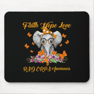 Elephant Faith Hope Love Rsd Crps Awareness Mouse Pad